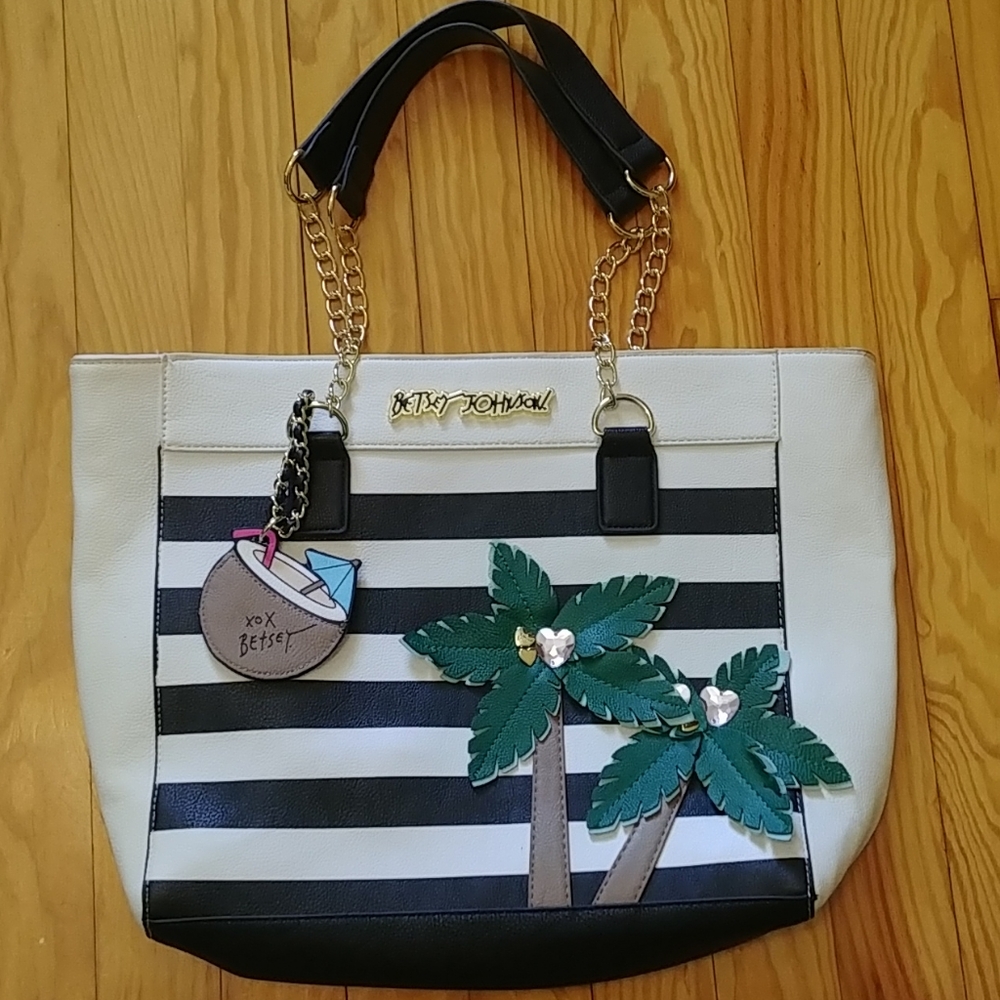 Betsey Johnson palm tree bag + clutch